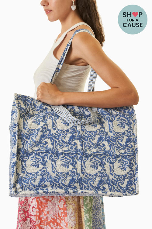 Blue Large Tote Bag