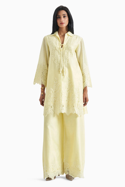 Butter Yellow Lace Co-ord