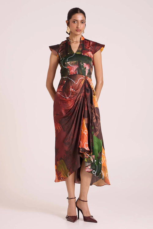 Ceres Draped Midi Dress