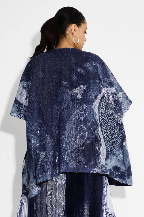 Swirl Blue Sequin Coverup
