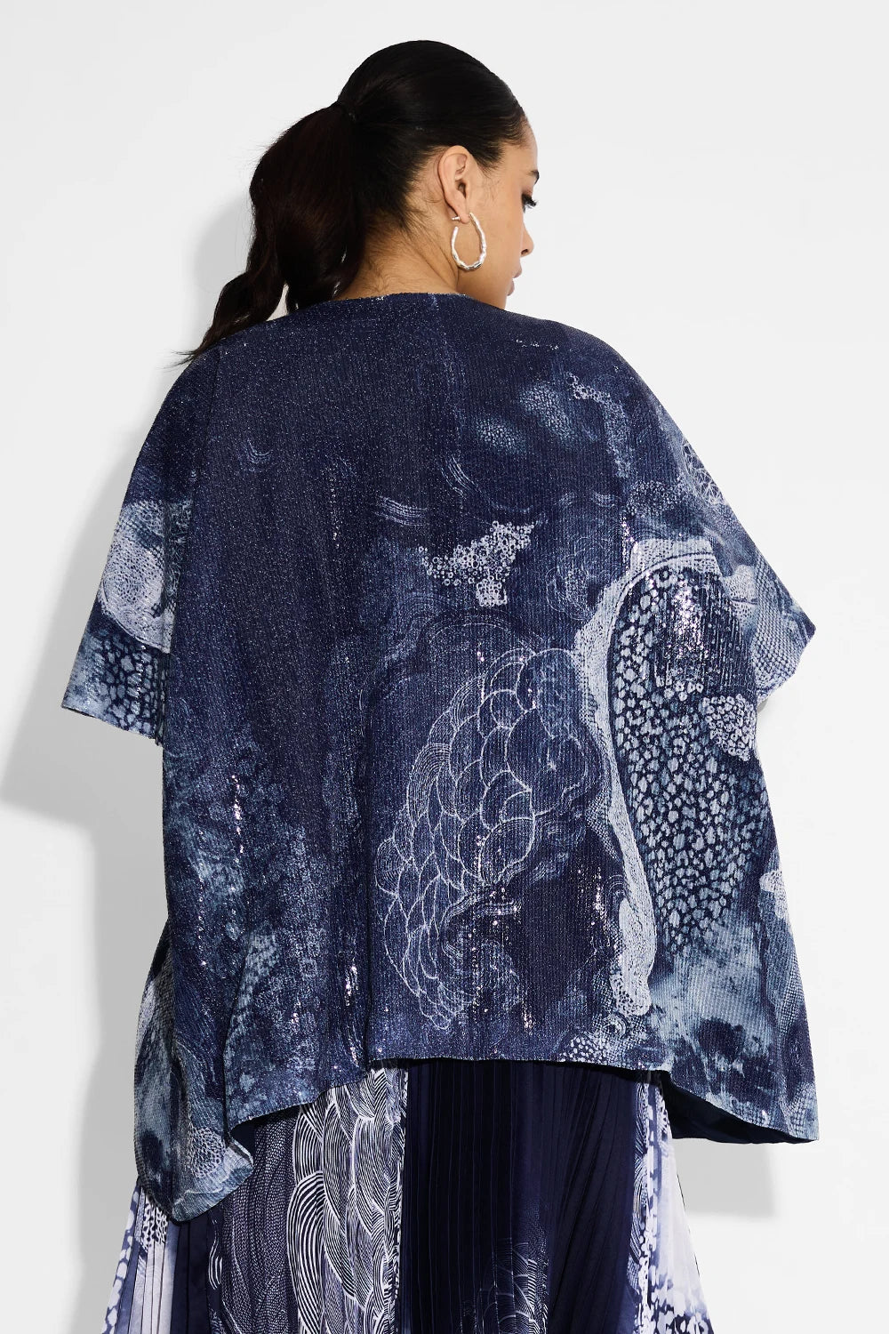 Swirl Blue Sequin Coverup