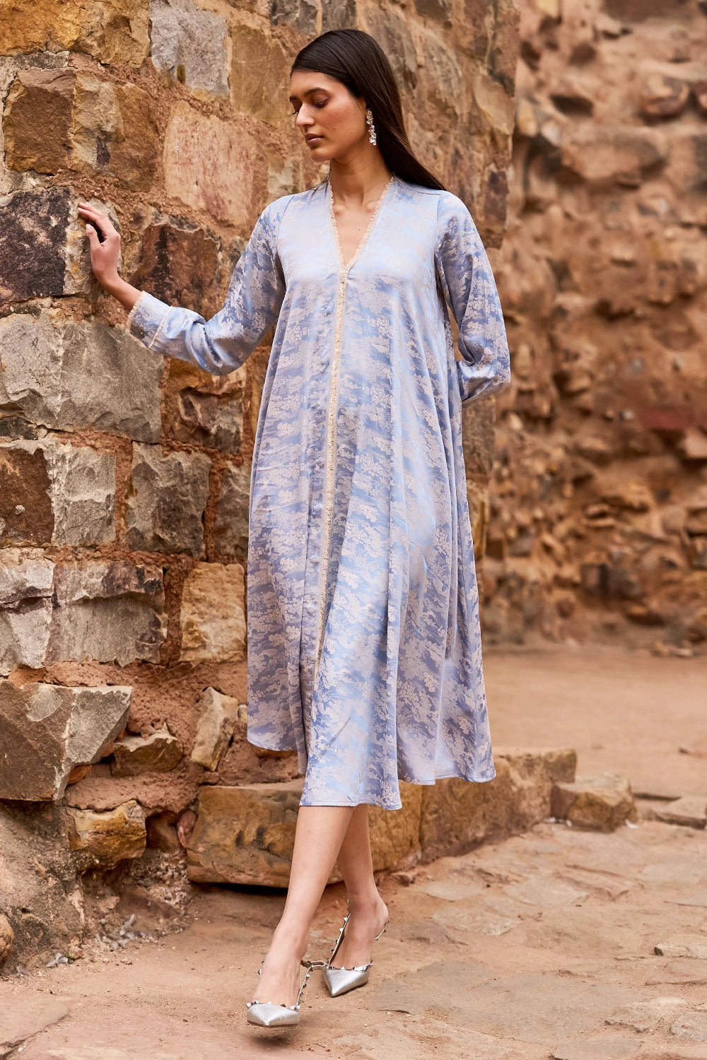 A-Line Patterned Shirt Dress