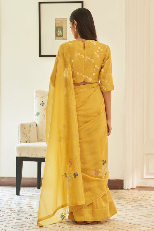 Rue Floral Threadwork Saree