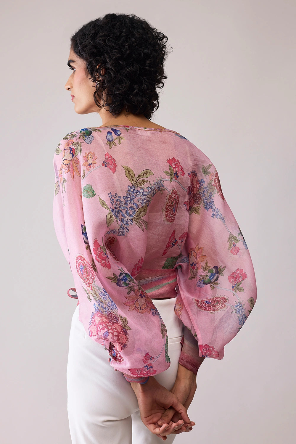 Maria Pink Print Organza Top