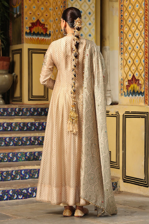 Ahista Ivory Printed Heavy Angrakha