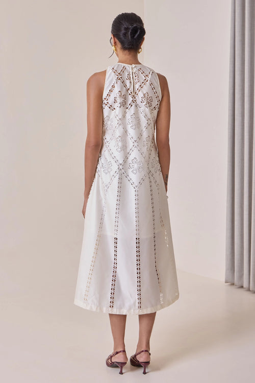 Pearl Cut-Work Midi