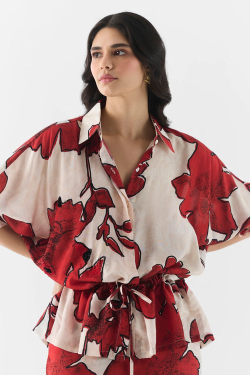 Rosalie Drawstring Shirt And Trousers Set