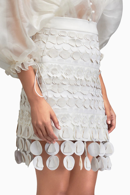 White Intricate Layered Skirt