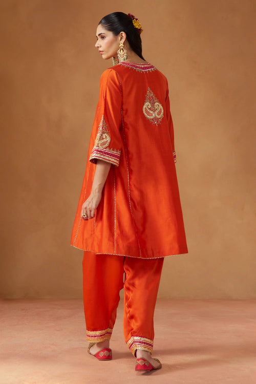 Daneen Burnt Orange Chauga with Salwar