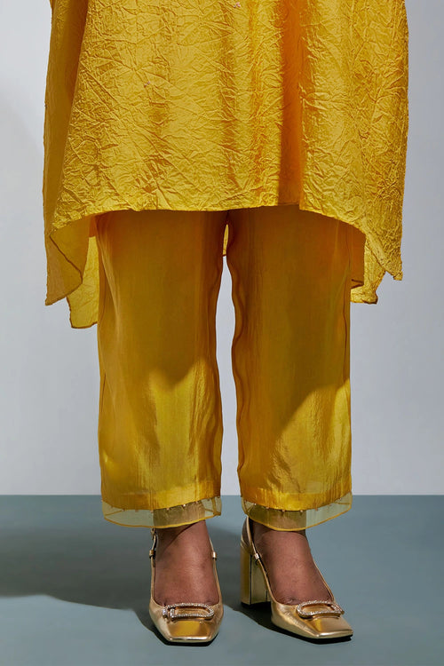 Amber Floral Threadwork Silk Kaftan Set