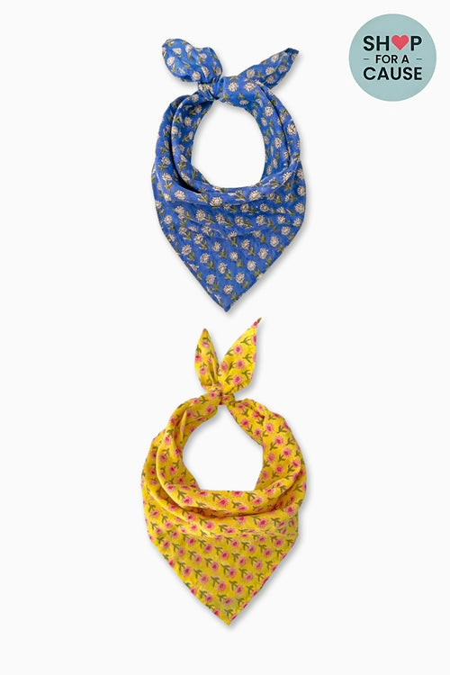 Blue Yellow Bandana Set