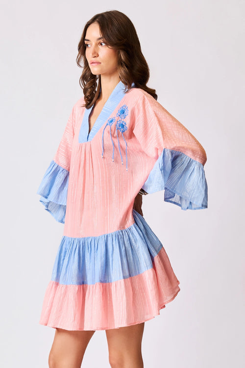 Rosé Ruffle Mini Dress