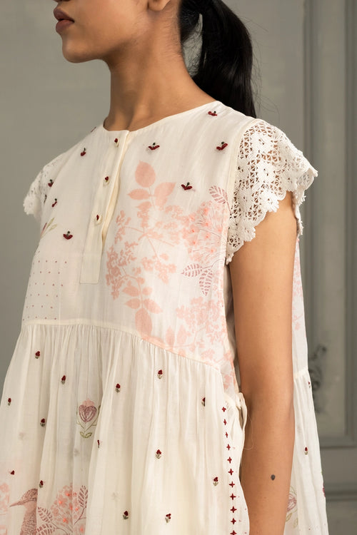 Ivory Gathered Tunic Set