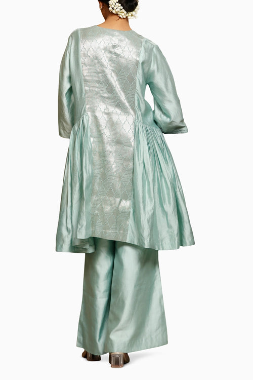 Sehej Blue Gather Kurta Set