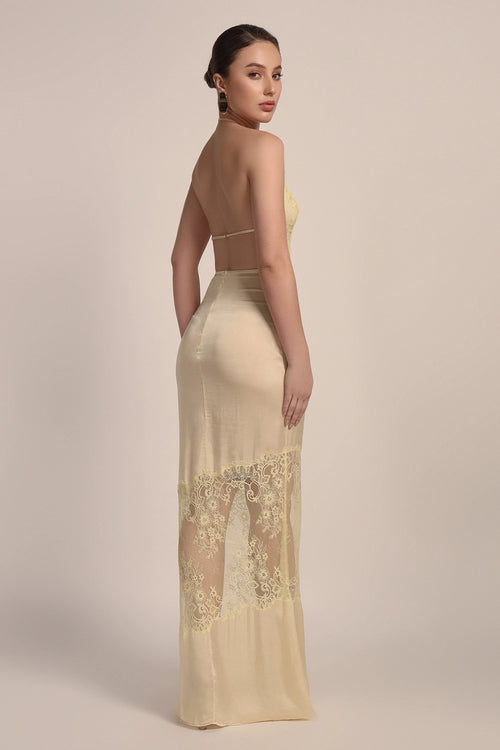Capri Yellow Iris Backless Dress