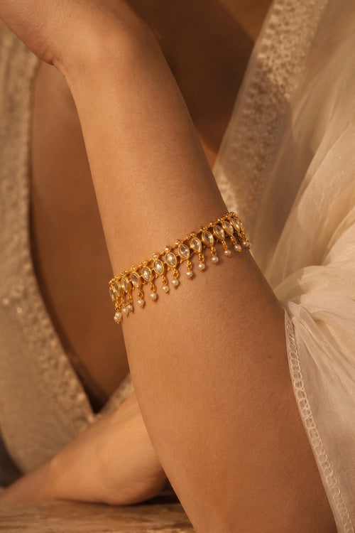 Aaina Bracelet with Mirror Polki