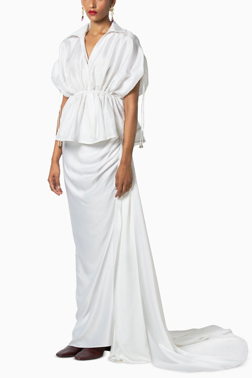 Nushka White Shirt With Kaai Skirt