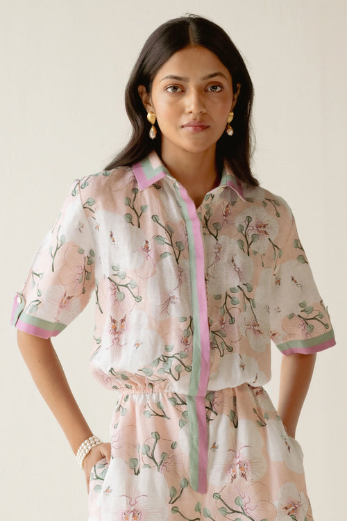 Peach Floral Printed Co-ord Set