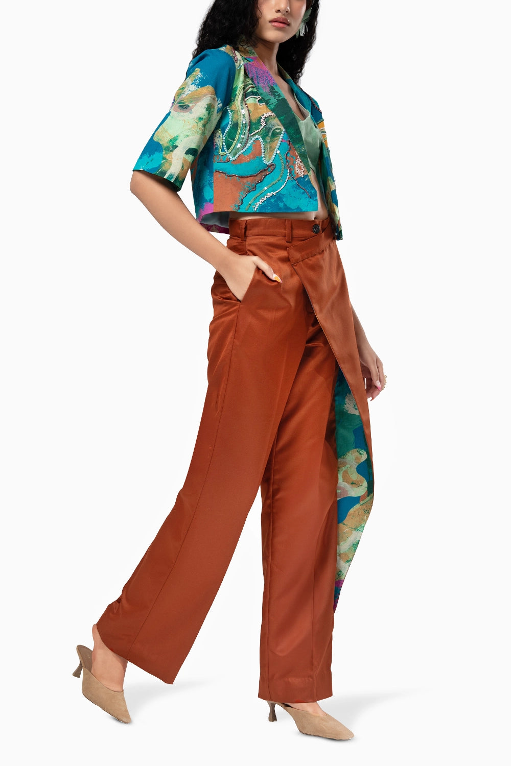 Bay Cropped Jacket Set with Bustier
