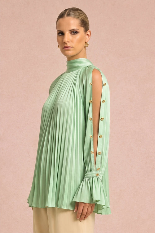 Ash Green Halter Neck Blouse