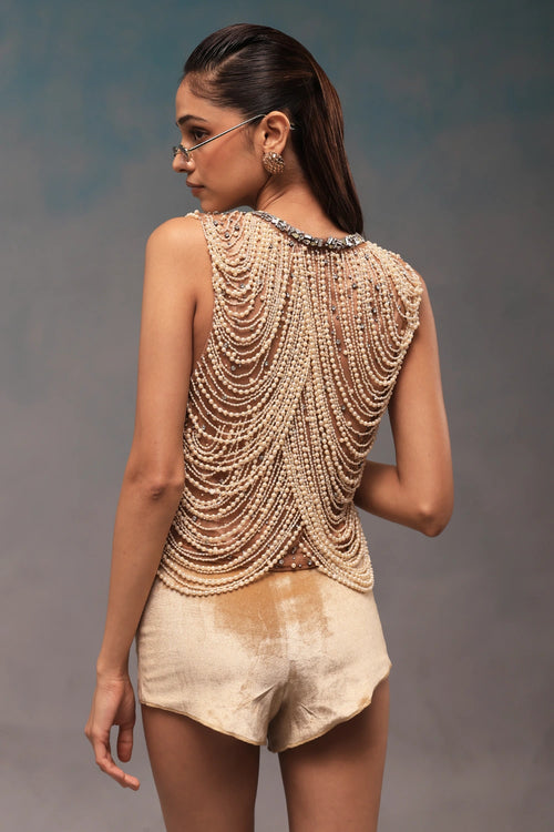 Nude Pearl Waist Coat