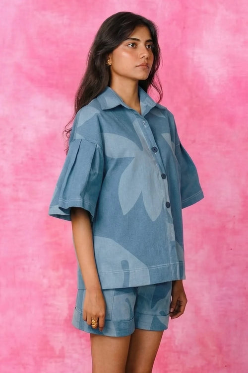Iris Asymmetrical Shirt And Shorts Set