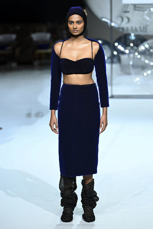 Lumen Bustier With Overlay And Skirt Set