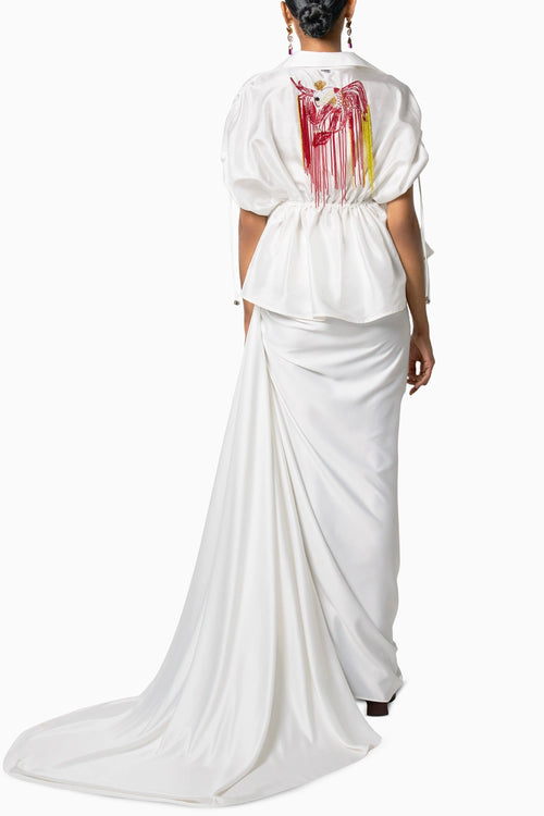 Nushka White Shirt With Kaai Skirt