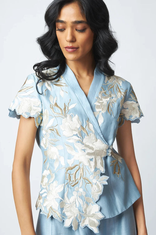 Marisol Window Wrap Vest And Skirt Set
