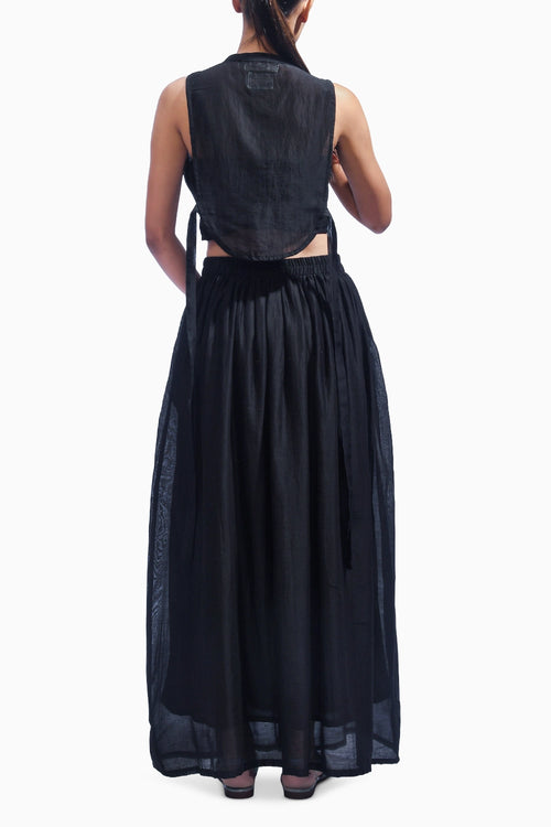 Midnight Black Chanderi Co-ord Set