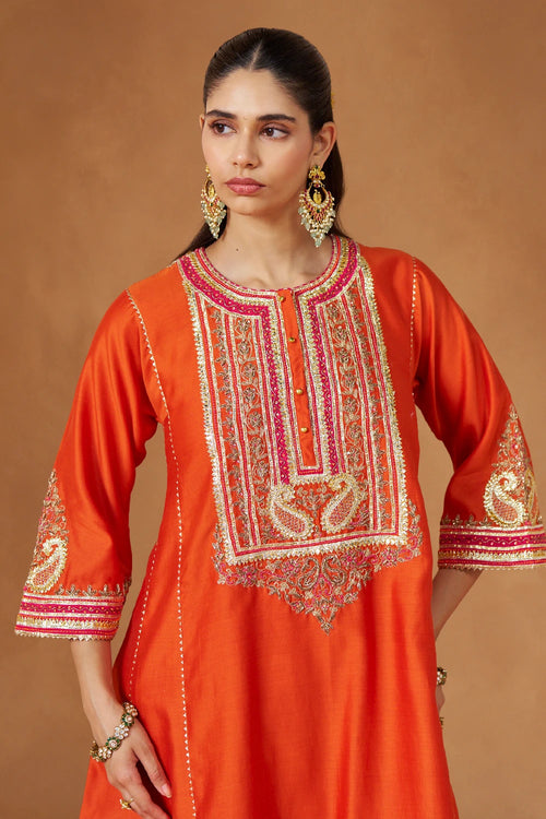 Daneen Burnt Orange Chauga with Salwar