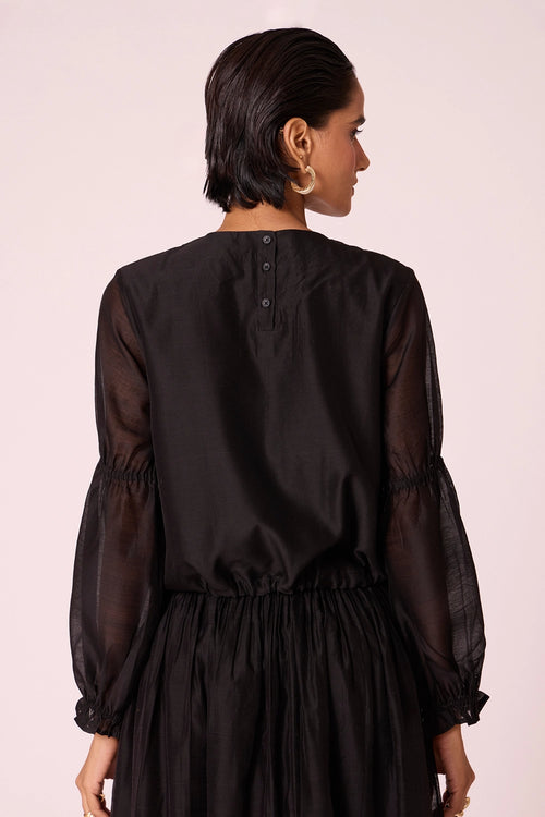 Atlas Black Handwoven Top