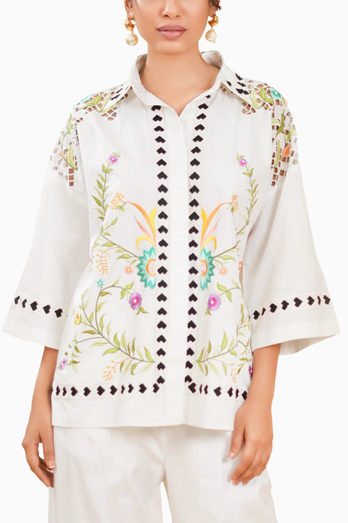 Blossom Embrodered Floral Shirt