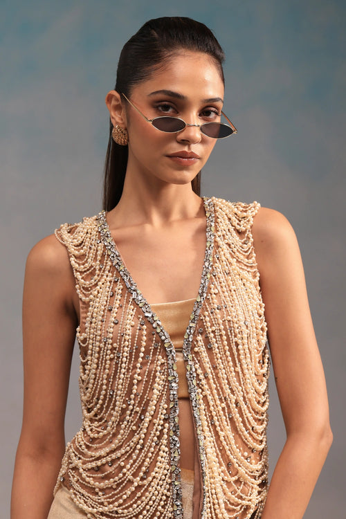 Nude Pearl Waist Coat