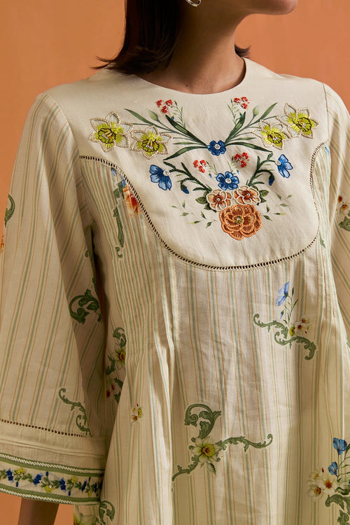 Ivory Verdant Yoke Co-ord Set