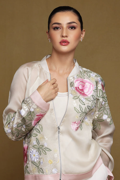 Multi Floral Bomber Jacket