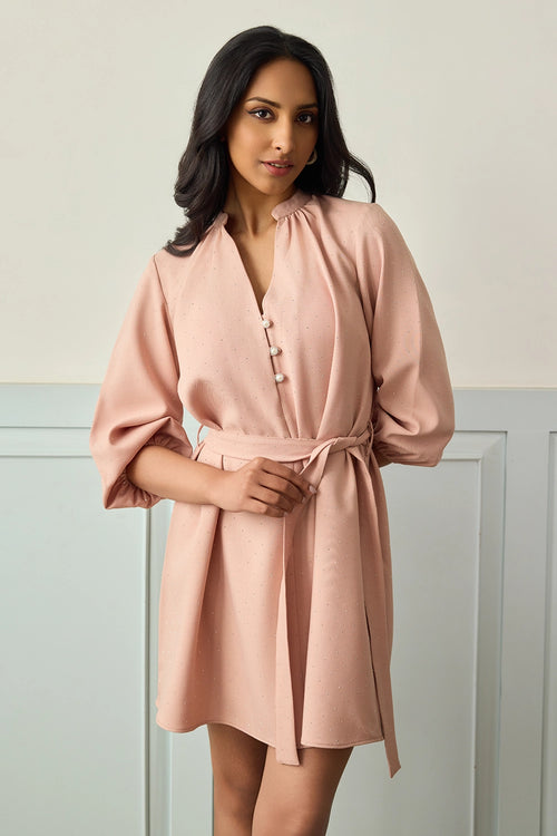 Blush Serenity Belted Dress