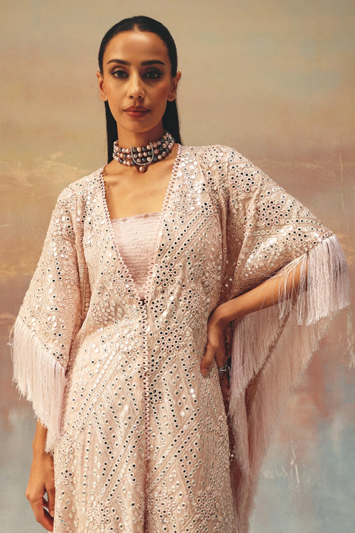 Blush Pink Tassle Kaftan