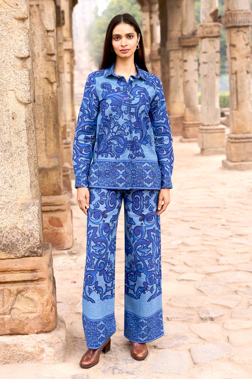 Denim Printed Set