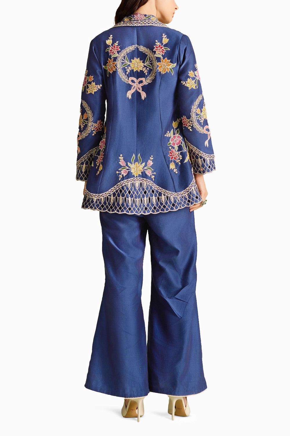 Indigo Applique And Threadwork Co-Ord Set