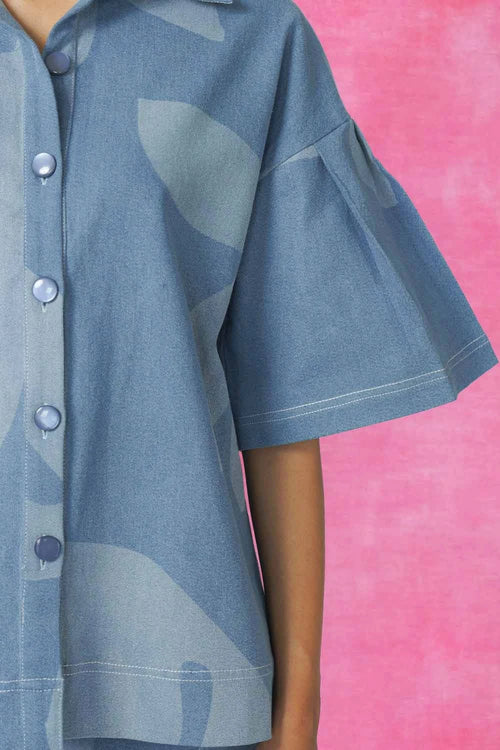 Iris Asymmetrical Shirt And Shorts Set