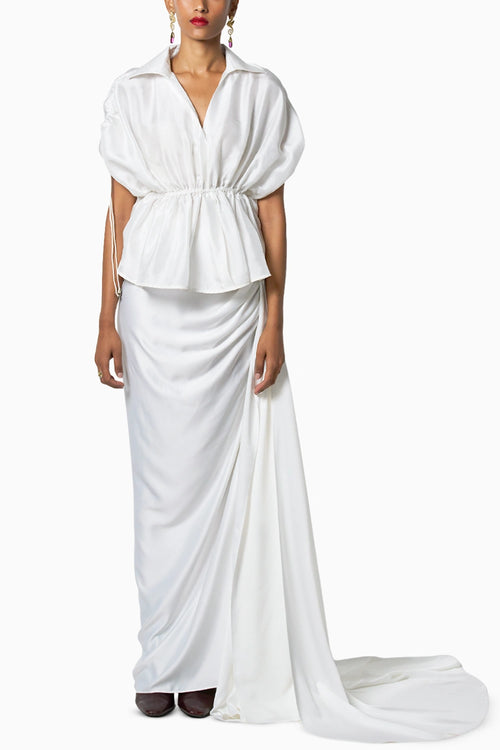 Nushka White Shirt With Kaai Skirt