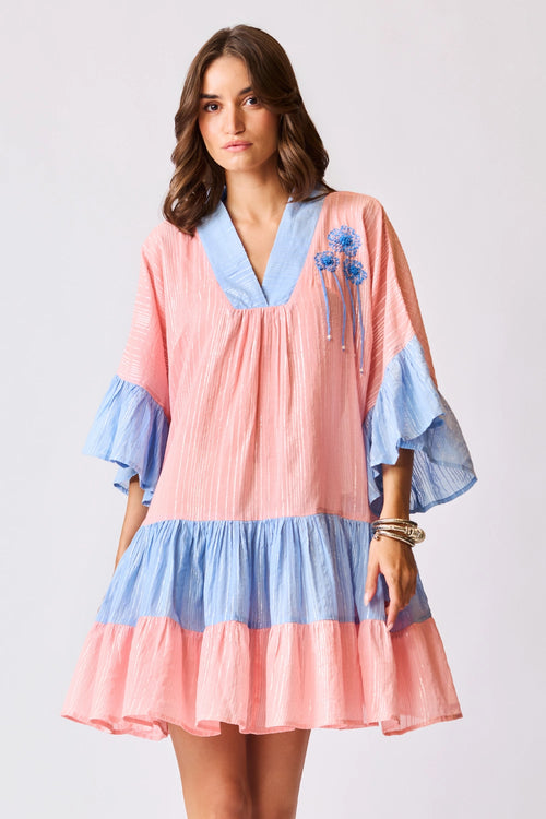 Rosé Ruffle Mini Dress