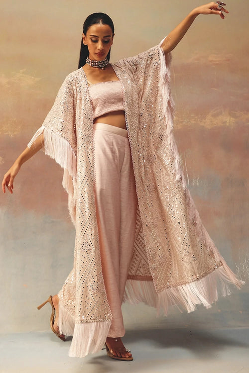 Blush Pink Tassle Kaftan