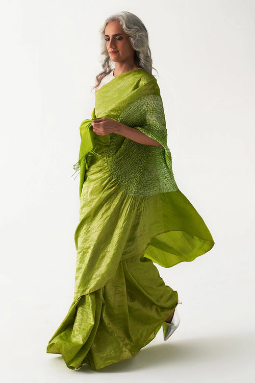 The Metallic Green Handsfree Saree