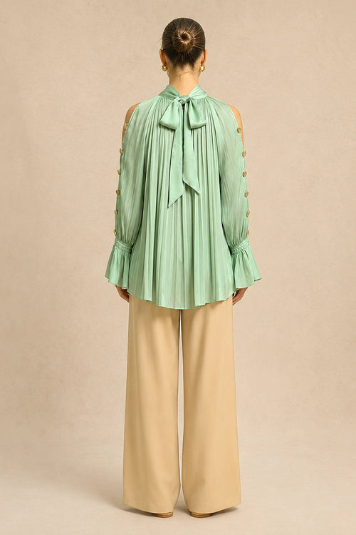 Ash Green Halter Neck Blouse