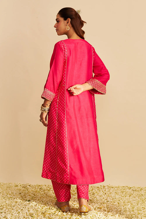 Esra Hotpink Long Chauga with Salwar