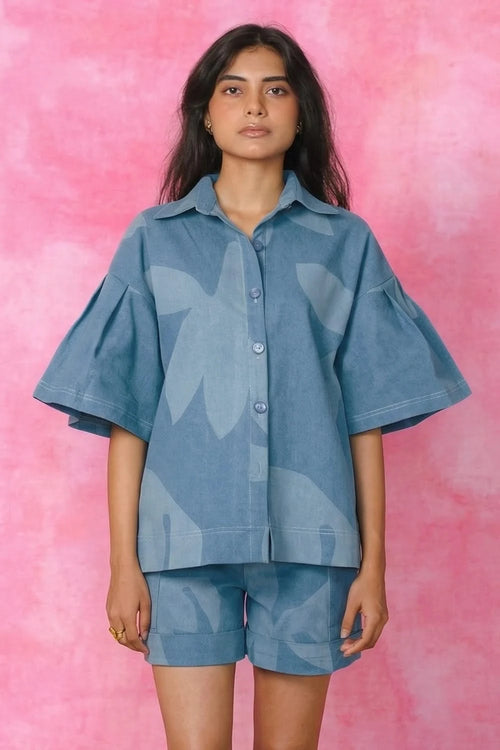 Iris Asymmetrical Shirt And Shorts Set