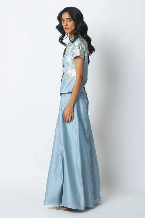 Marisol Window Wrap Vest And Skirt Set