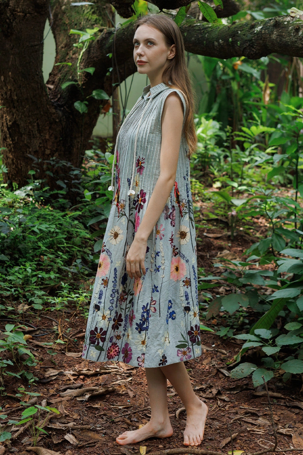 Fleur Imprint Cord Dress